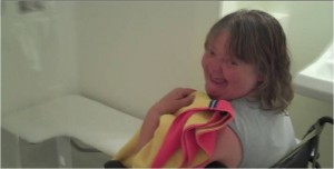Cindy Grill with her new shower 2